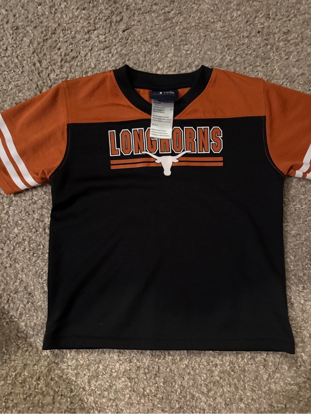 Kids Longhorns Colorblock Short-Sleeve Jersey- Orange & Black